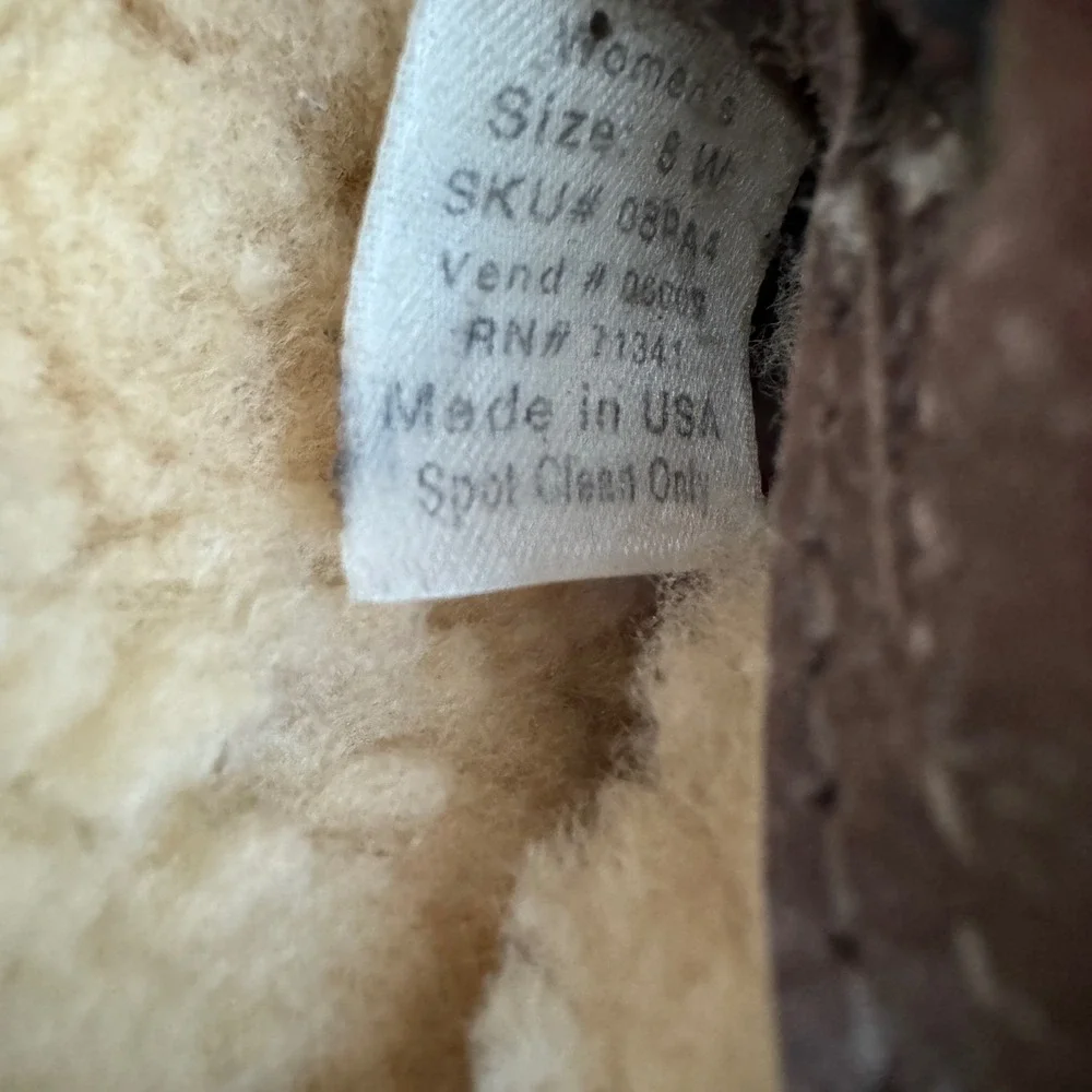 LL Bean Duck Boots Womens 8W Shearling Lined 10 Inch Leather Brown Made in USA